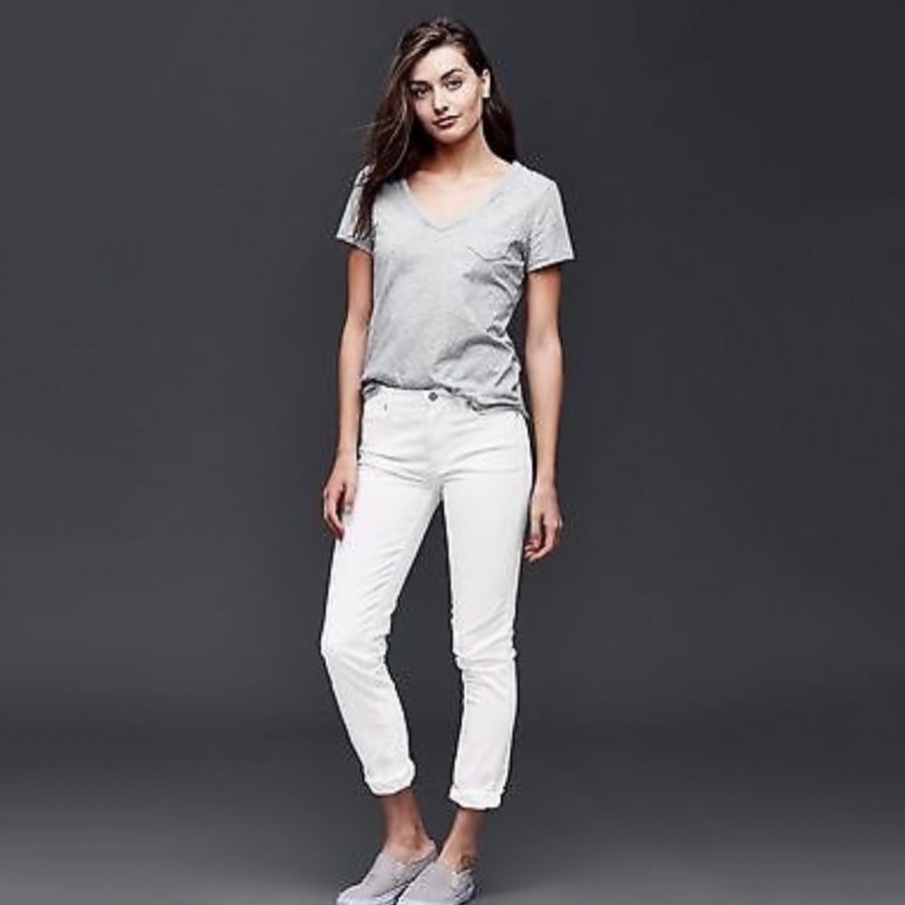 Gap White Best Girlfriend Cropped Jeans Size 29